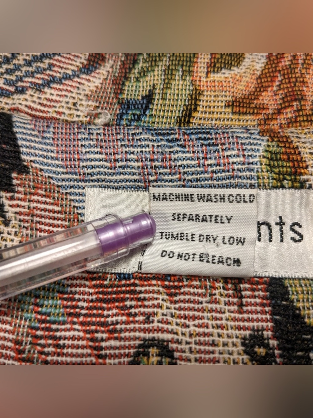 Vintage Multicolor Cat Tapestry Blazer & Matching Tote Bag Set - Picture 14 of 16